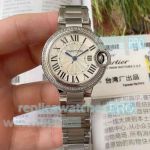 AAA copy TW factory Cartier Ballon Bleu diamond bezel 33mm Swiss quartz 